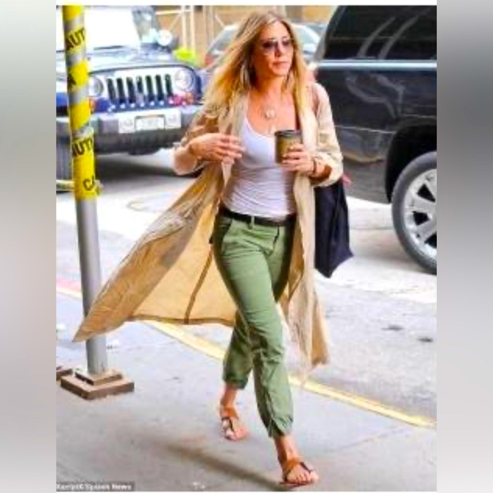 Nili Lotan Cropped Military Green Pant Ankle Zip Size 2